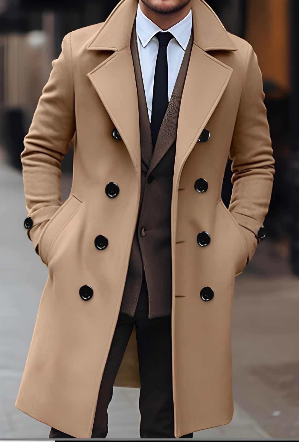 Oliver - Elegante Lange Wollen Winterjas