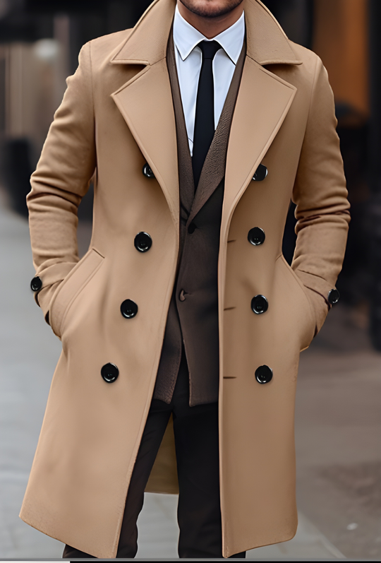 Oliver - Elegante Lange Wollen Winterjas
