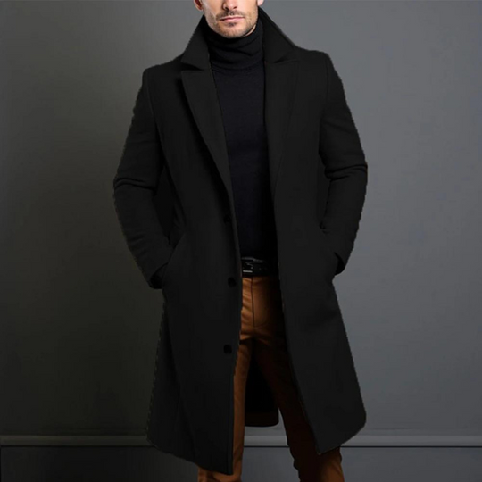Giovanni - Verfijnde Lange Wollen Mantel Winterjas
