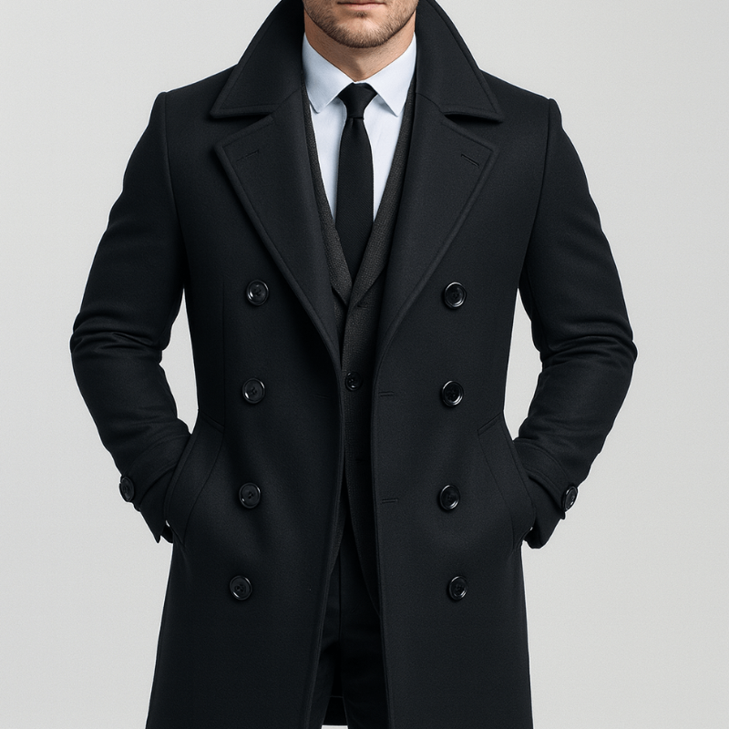 Oliver - Elegante Lange Wollen Winterjas
