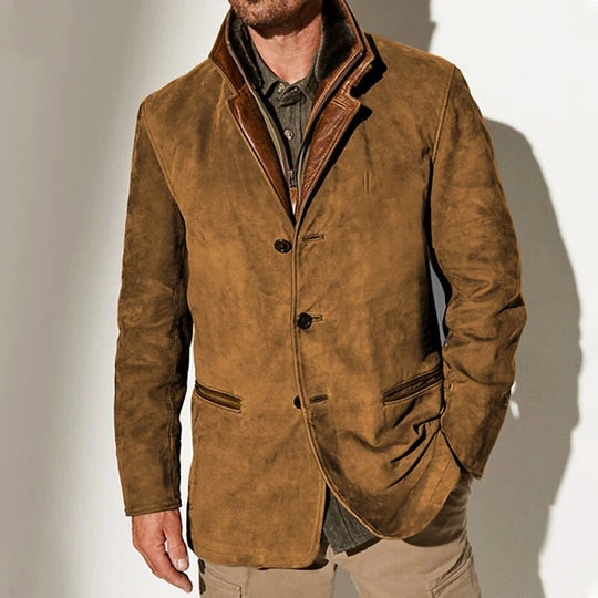 Marcus - Stijlvolle  Vintage Suède Winterjas