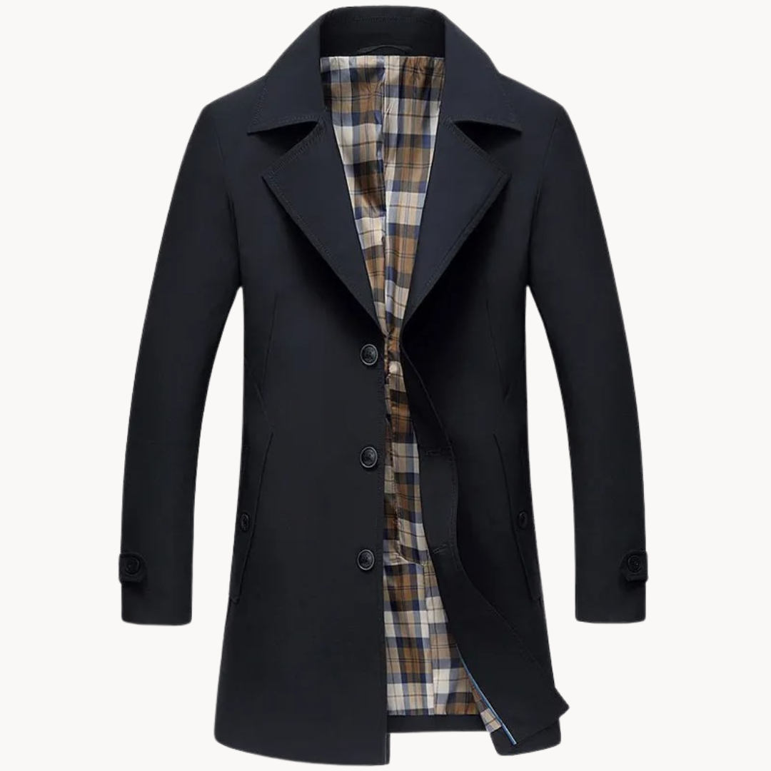 Edward - Elegante Lange Gevoerde Trenchcoat