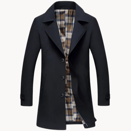 Edward - Elegante Lange Gevoerde Trenchcoat