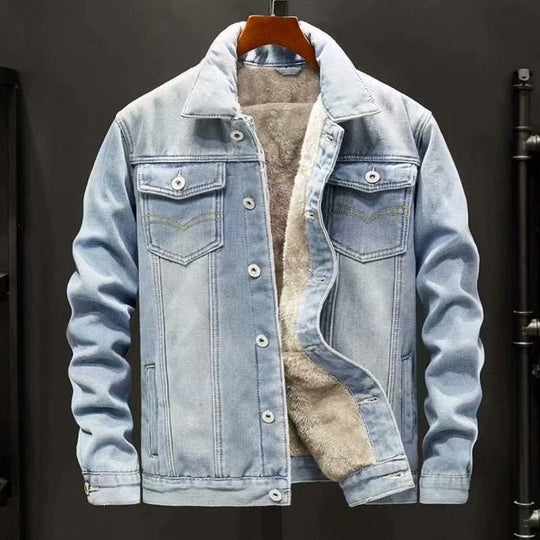 Antonio - Stijlvolle Gevoerde Denim Winterjas