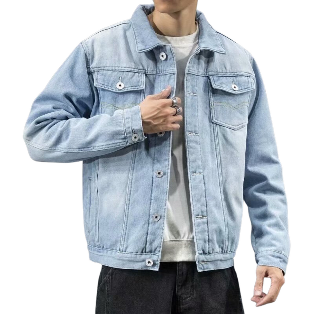 Antonio - Stijlvolle Gevoerde Denim Winterjas
