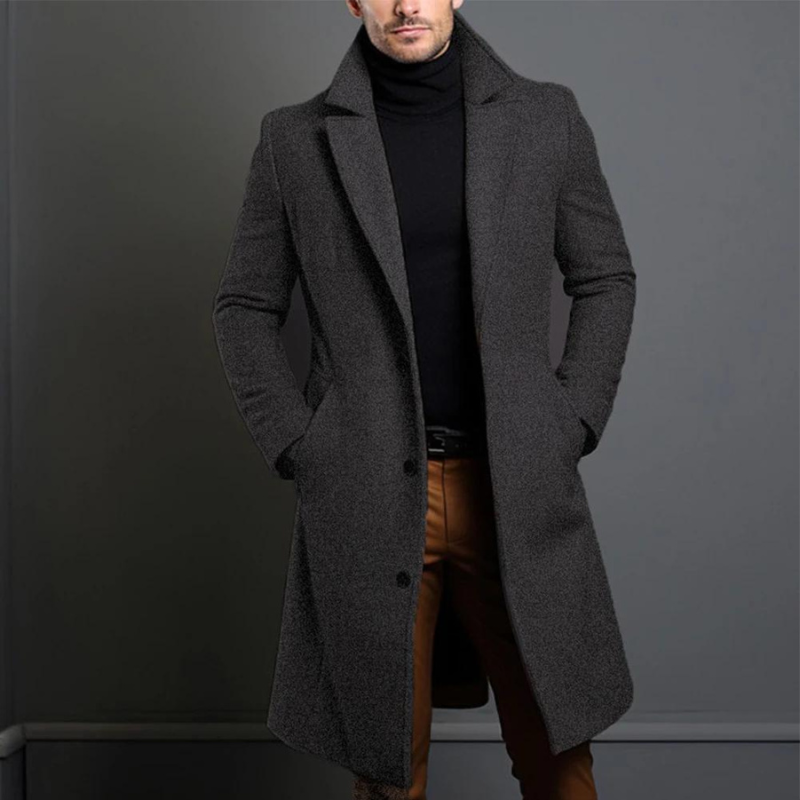 Giovanni - Verfijnde Lange Wollen Mantel Winterjas