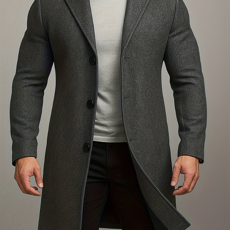 Miles - Stijlvolle Lange Wollen Mantel Winterjas