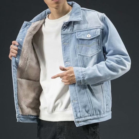 Antonio - Stijlvolle Gevoerde Denim Winterjas