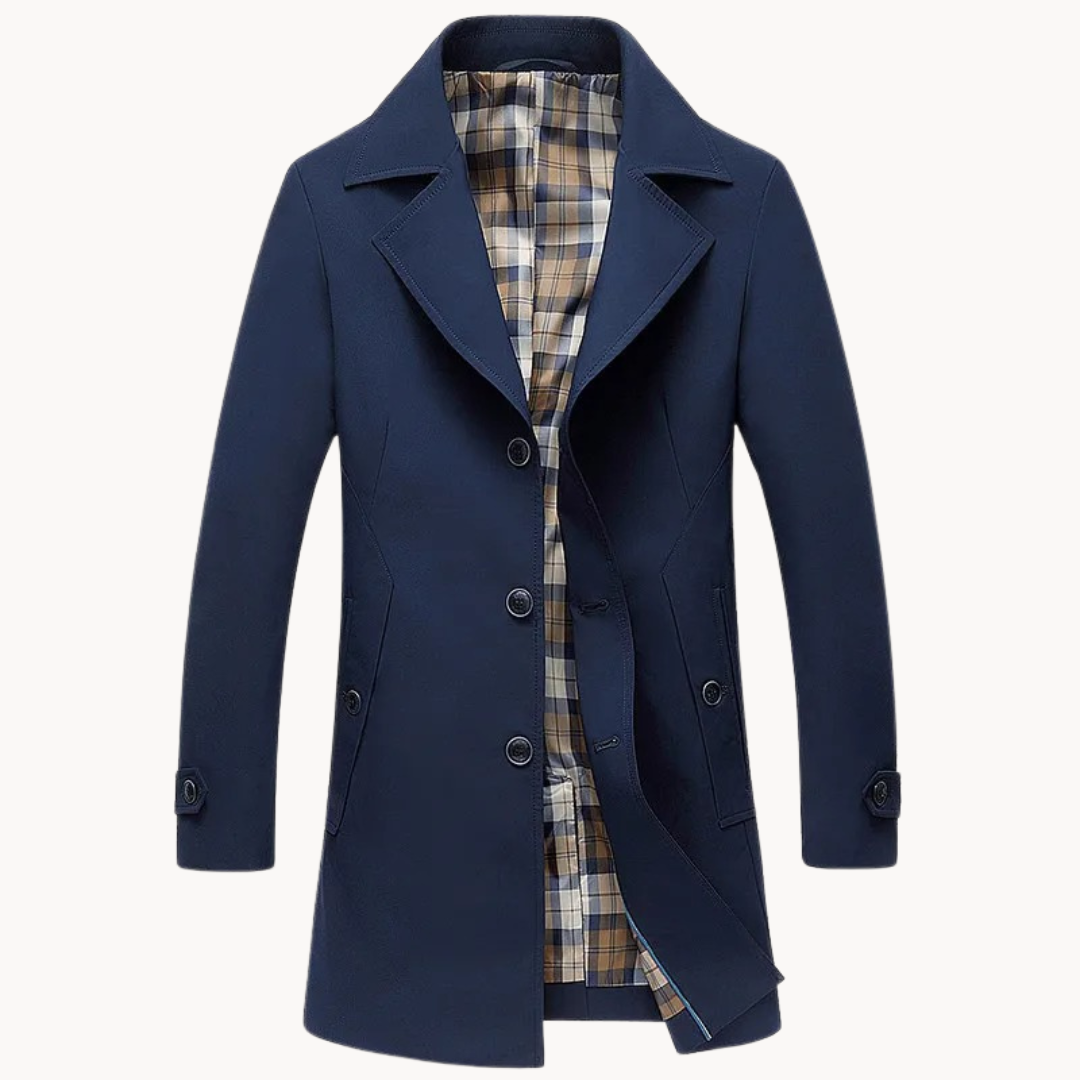 Edward - Elegante Lange Gevoerde Trenchcoat