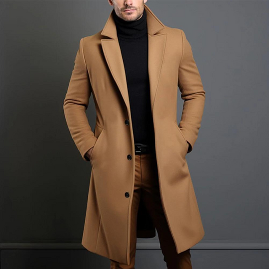 Giovanni - Verfijnde Lange Wollen Mantel Winterjas