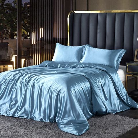 Luxesatin – Luxe 4-Delige Set Van Zijde/Satijn Beddengoed Met Dekbedovertrek, Kussenslopen En Laken