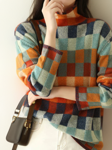 Linda - Stijlvolle Vintage Geruite Coltrui