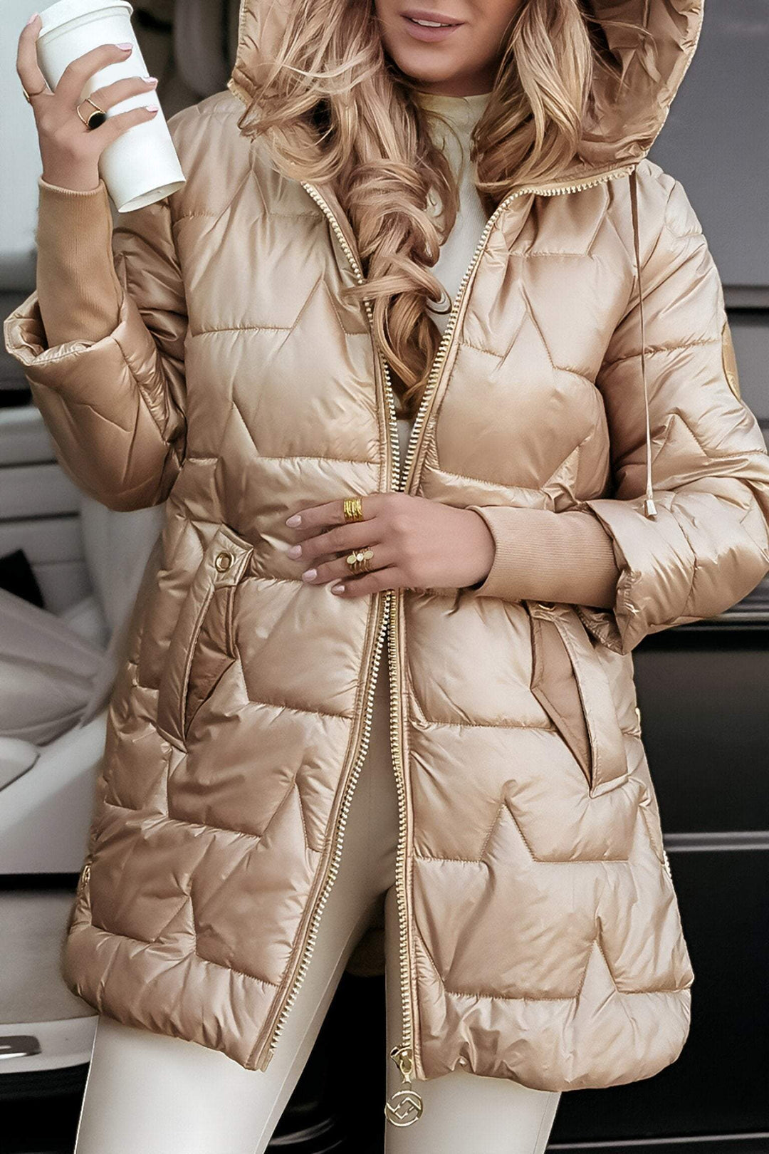 Catherine - Stijlvolle Gewatteerde Capuchon Winterjas