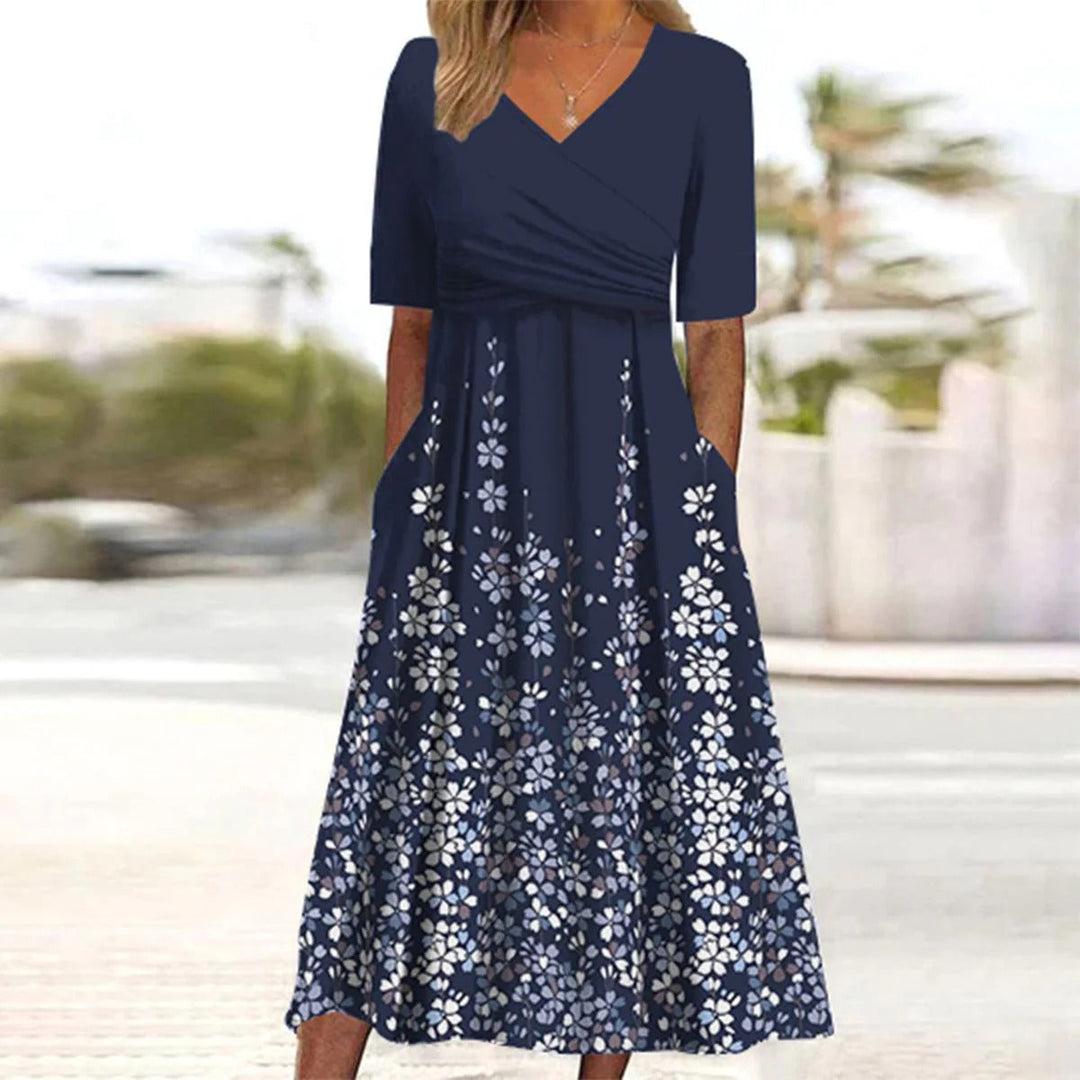 Chantal - Stijlvolle Midi Jurk met V-hals