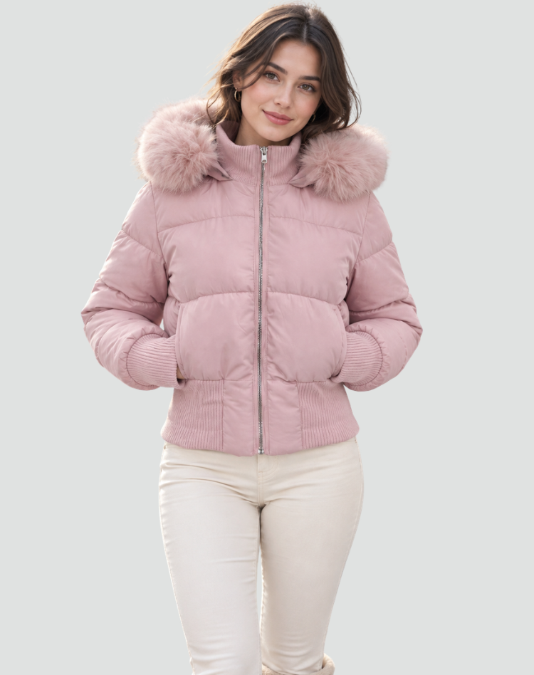Rachel - Stijlvolle Korte Gewatteerde Winterjas