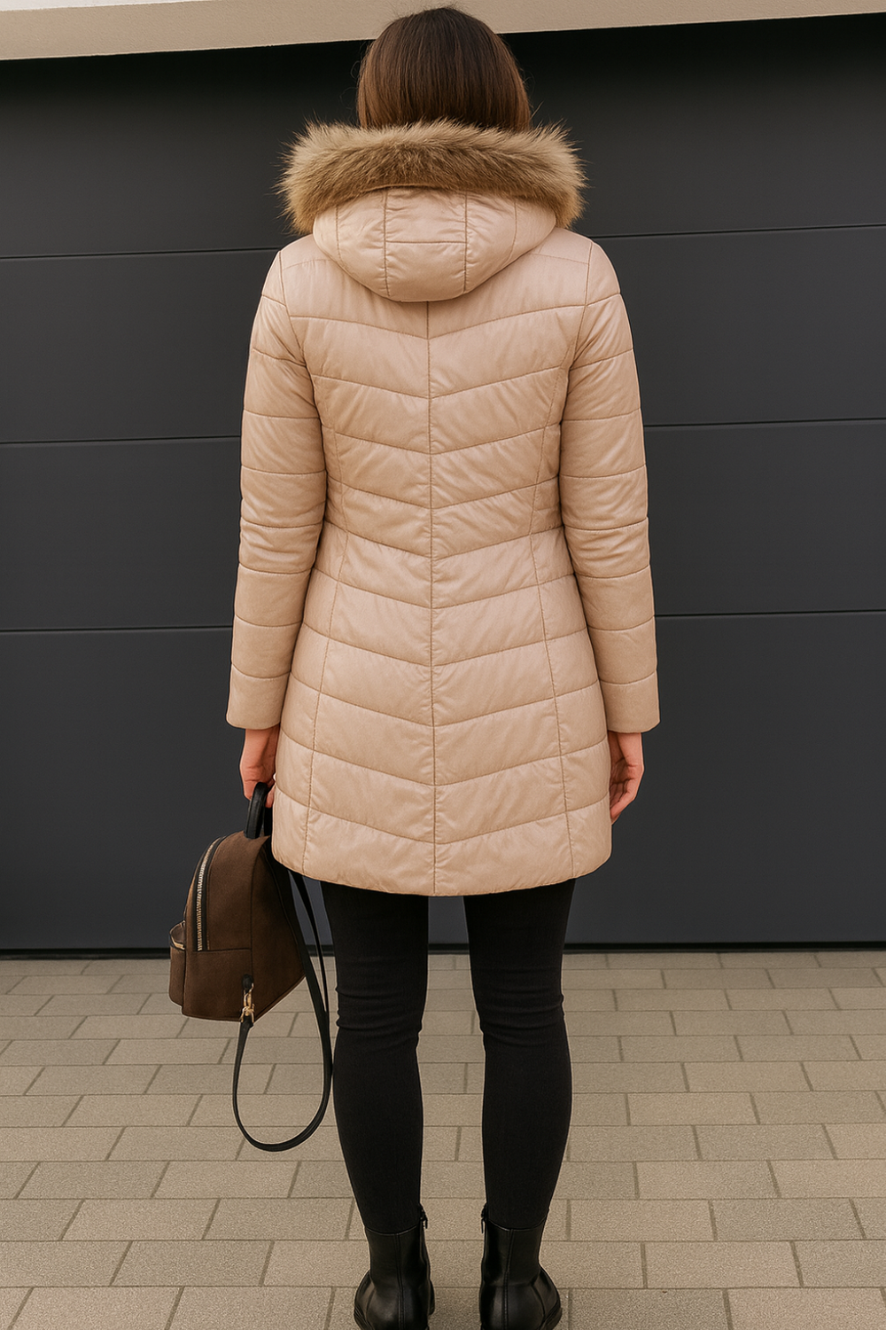 Nathalie - Stijlvolle Lange Donzen Winterjas