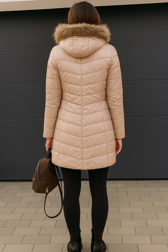 Nathalie - Stijlvolle Lange Donzen Winterjas