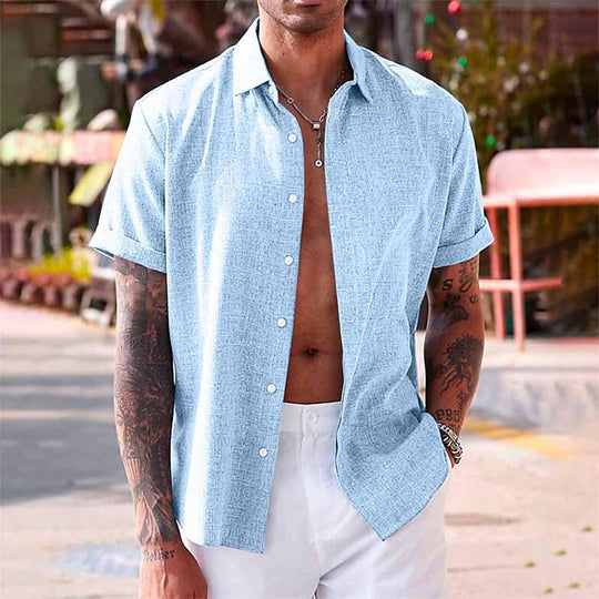 Leo - Herenoverhemd, Cool Model Met Korte Mouwen