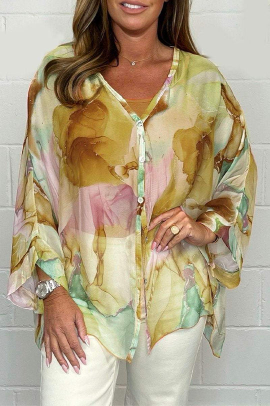 Maelle - Luchtige Chiffon Blouse met Bloemenprint Dames
