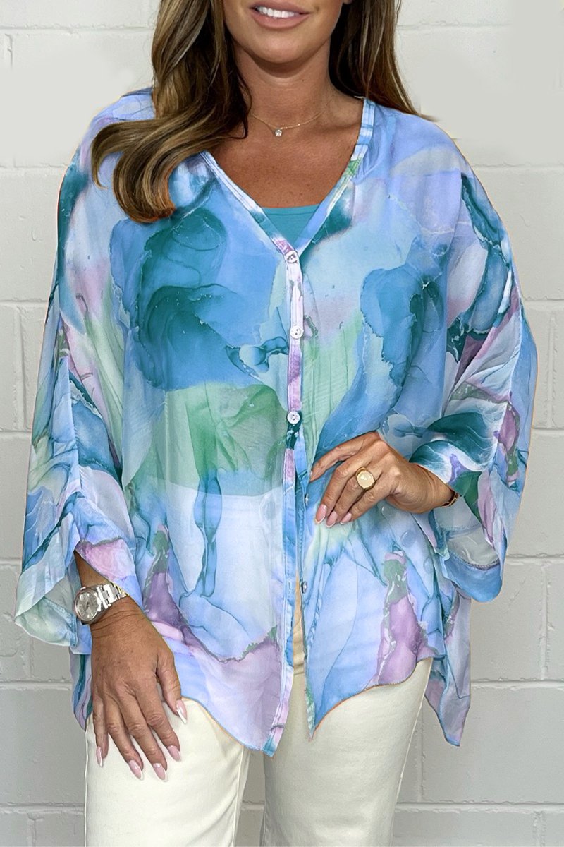 Maelle - Luchtige Chiffon Blouse met Bloemenprint Dames