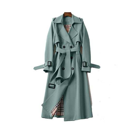 Trenchcoat Voor Dames Met Dubbele Rij Knopen