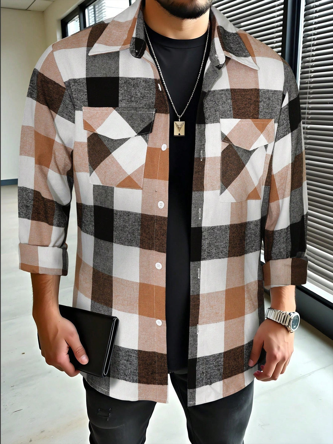 Theo - Stijlvol Oversized Geruit Overhemd