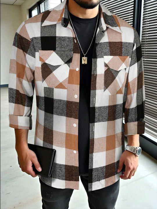 Theo - Stijlvol Oversized Geruit Overhemd