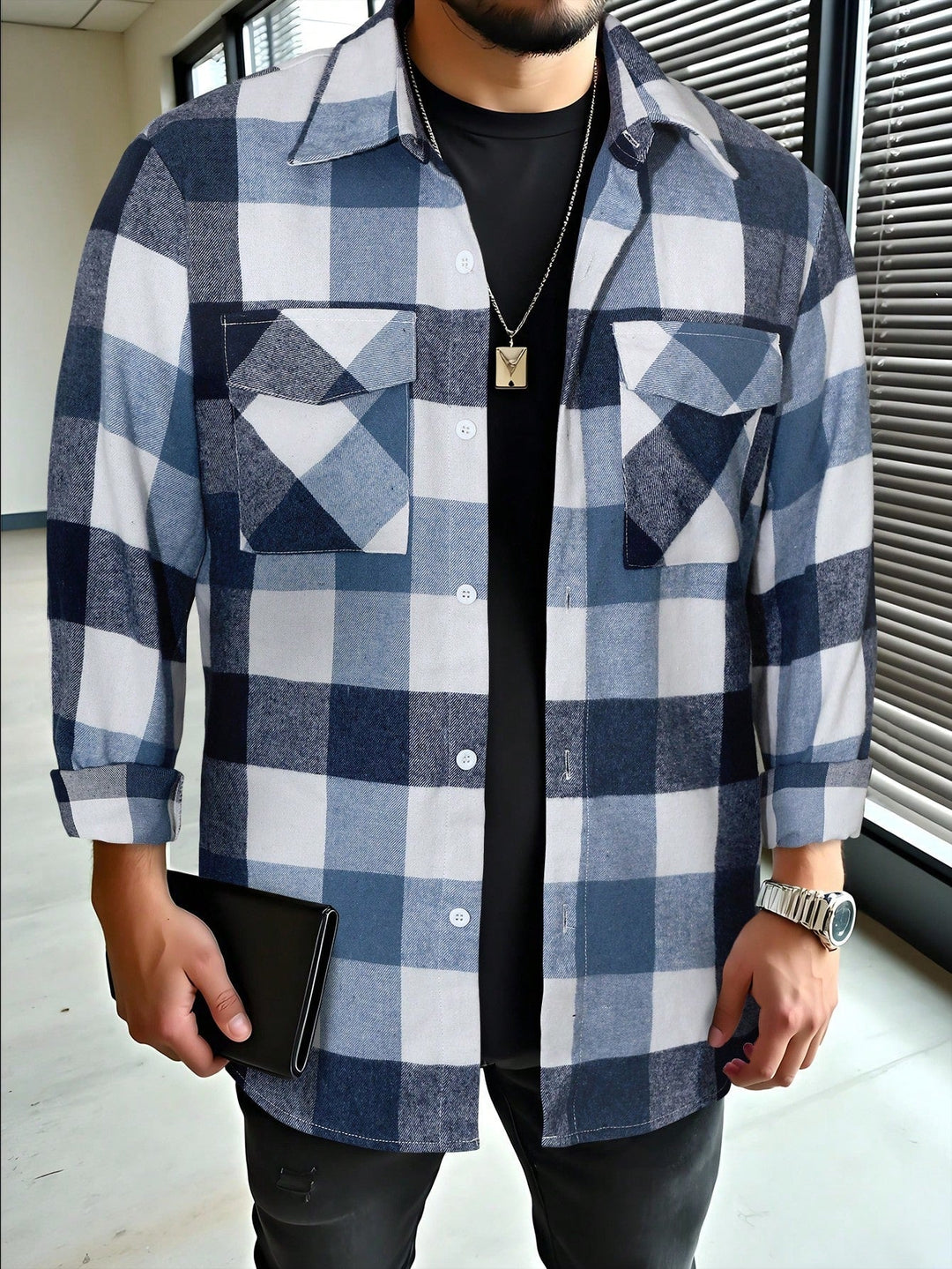 Theo - Stijlvol Oversized Geruit Overhemd