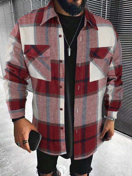 Theo - Stijlvol Oversized Geruit Overhemd