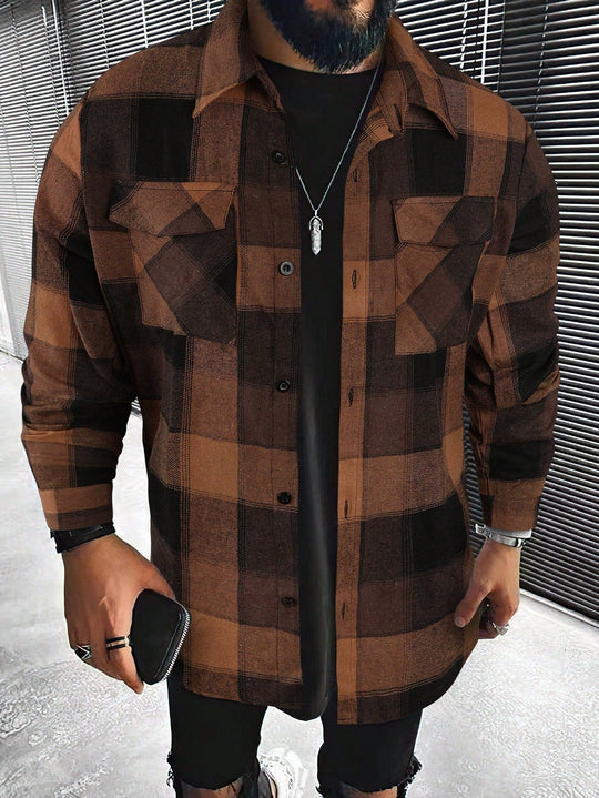 Theo - Stijlvol Oversized Geruit Overhemd