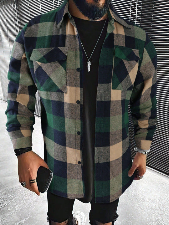 Theo - Stijlvol Oversized Geruit Overhemd