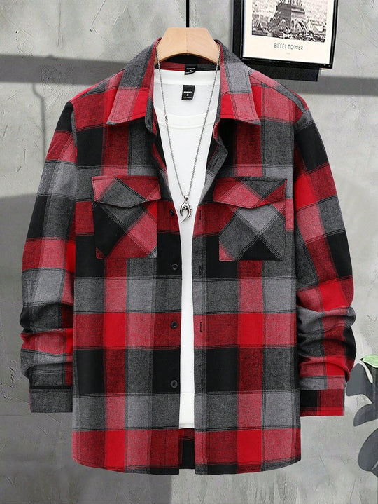 Theo - Stijlvol Oversized Geruit Overhemd