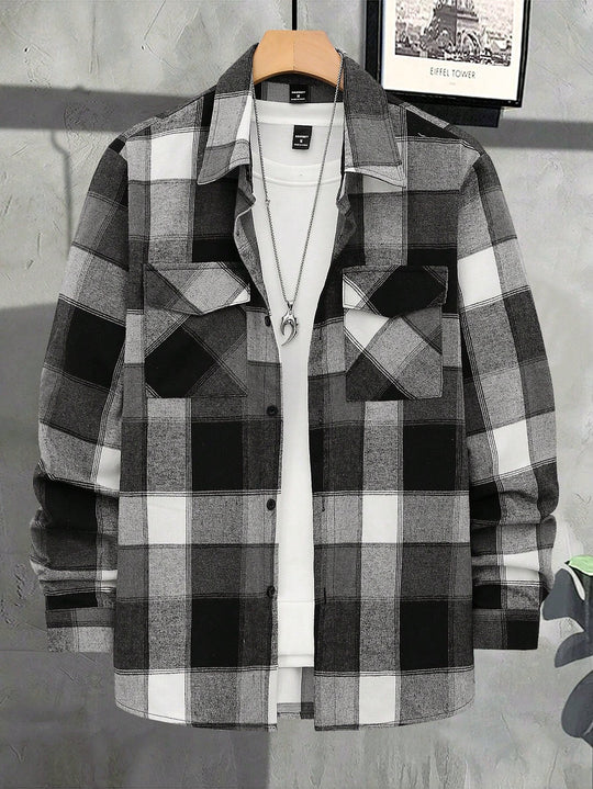 Theo - Stijlvol Oversized Geruit Overhemd