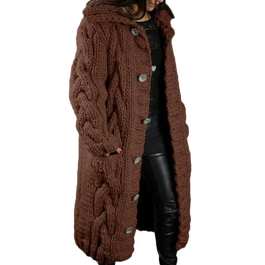 Esther - Warm Lang Kabelgebreid Vest