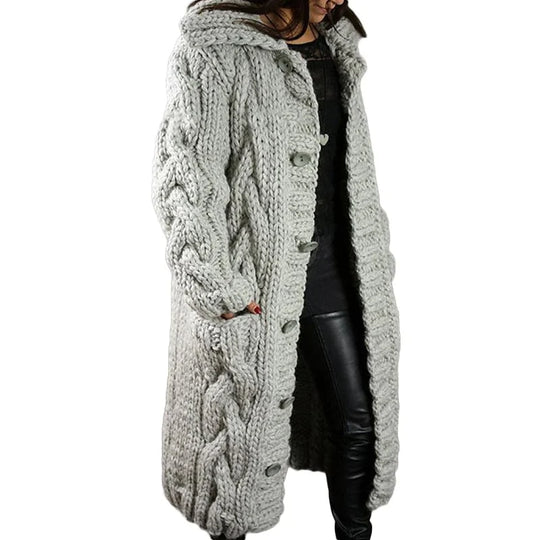 Esther - Warm Lang Kabelgebreid Vest