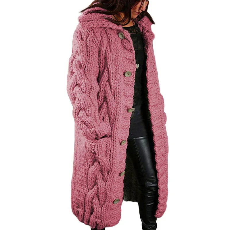 Esther - Warm Lang Kabelgebreid Vest