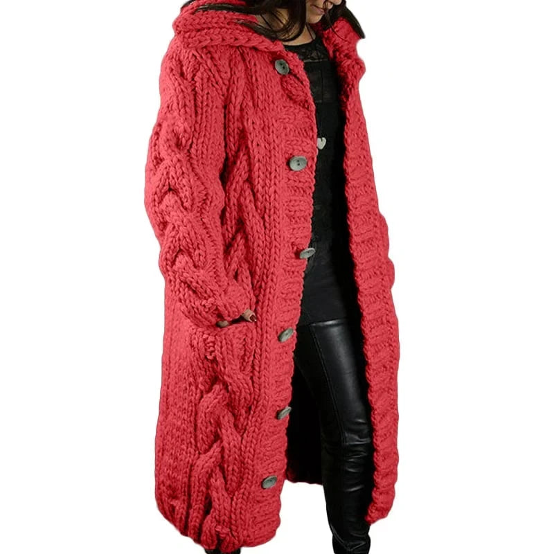 Esther - Warm Lang Kabelgebreid Vest