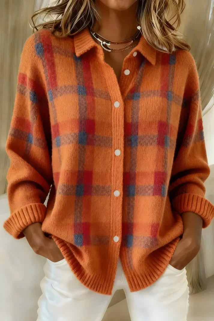 Sylvia - Stijlvol Oversized Geruit Vest