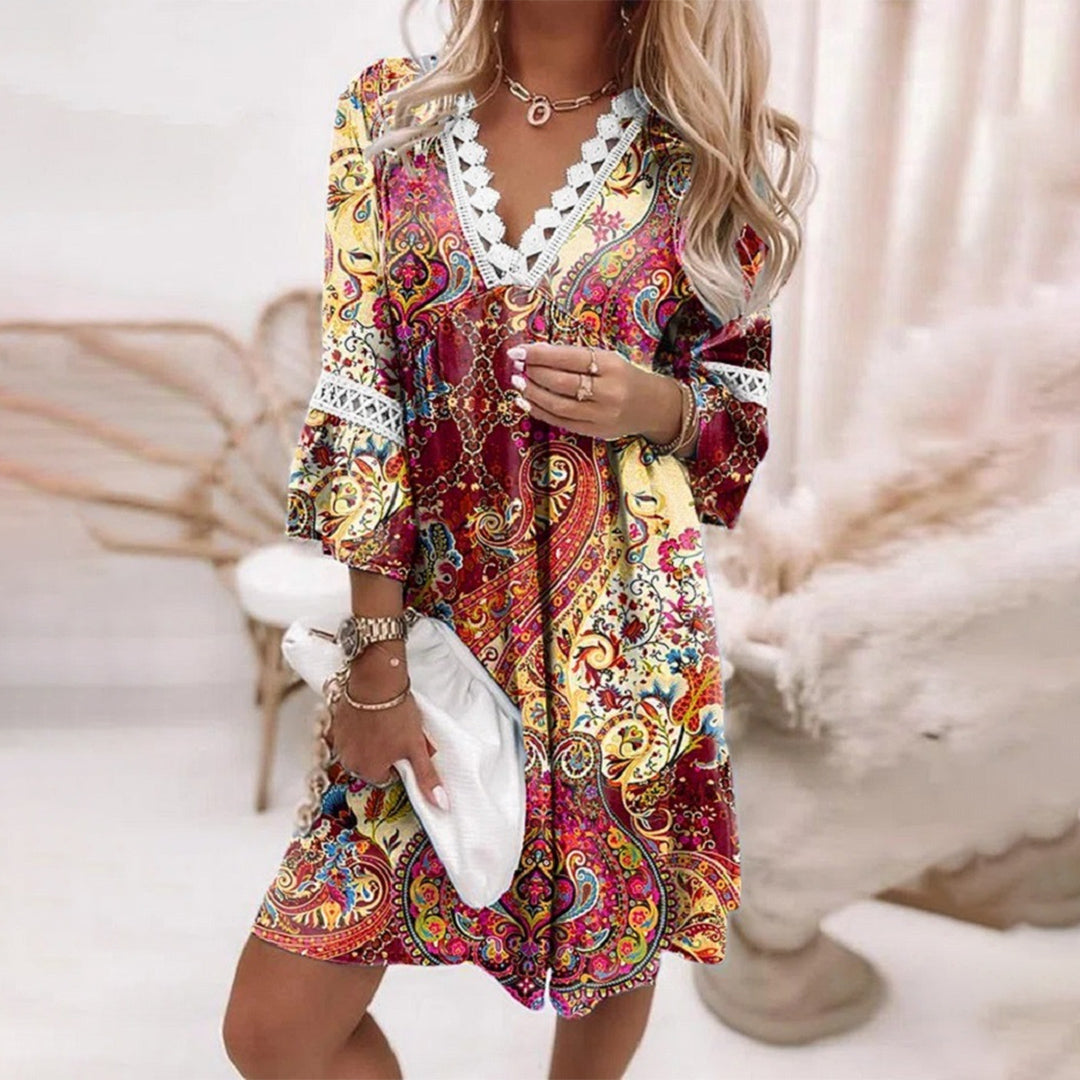 Tuniek Jurk Dames Boho Met Print - Sophie