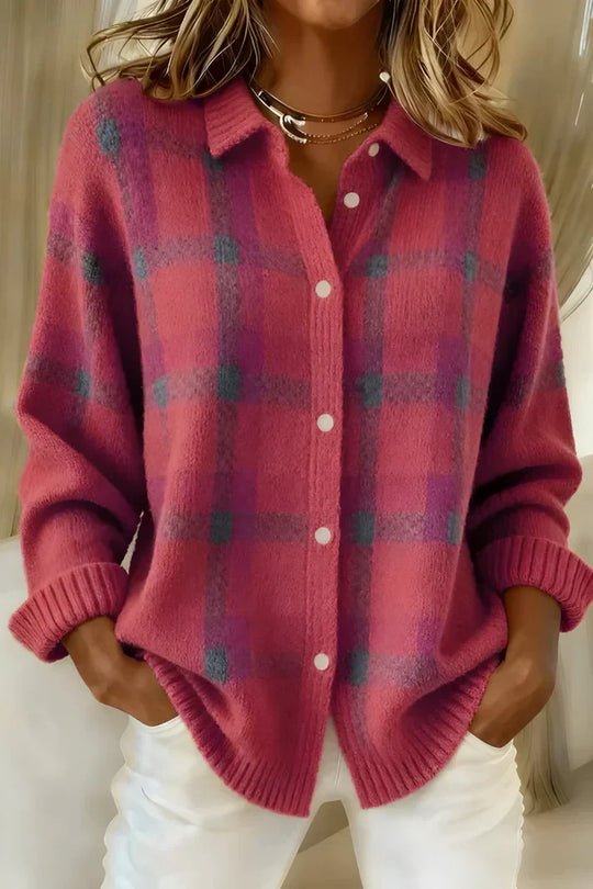 Sylvia - Stijlvol Oversized Geruit Vest