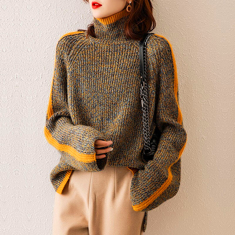 Dames Kasjmier Trui Oversized Coltrui Elegant