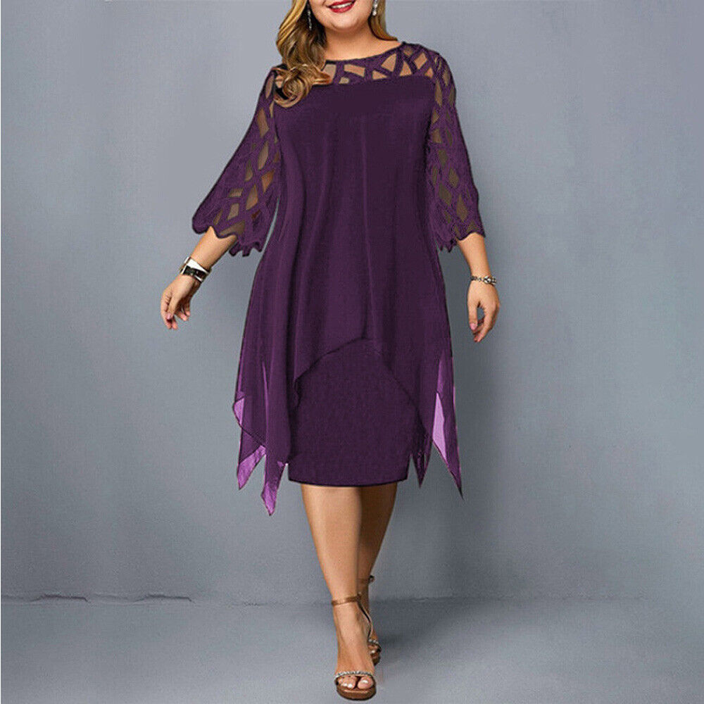 Eline | Chiffon Jurk Dames Grote Maten