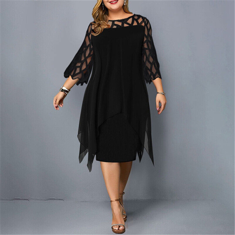 Eline | Chiffon Jurk Dames Grote Maten
