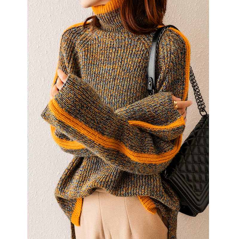 Dames Kasjmier Trui Oversized Coltrui Elegant