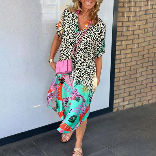 Maxi Jurk Dames Met Luipaardprint - Robin