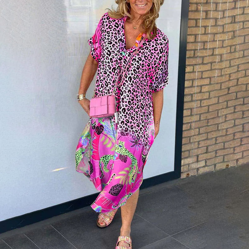 Maxi Jurk Dames Met Luipaardprint - Robin