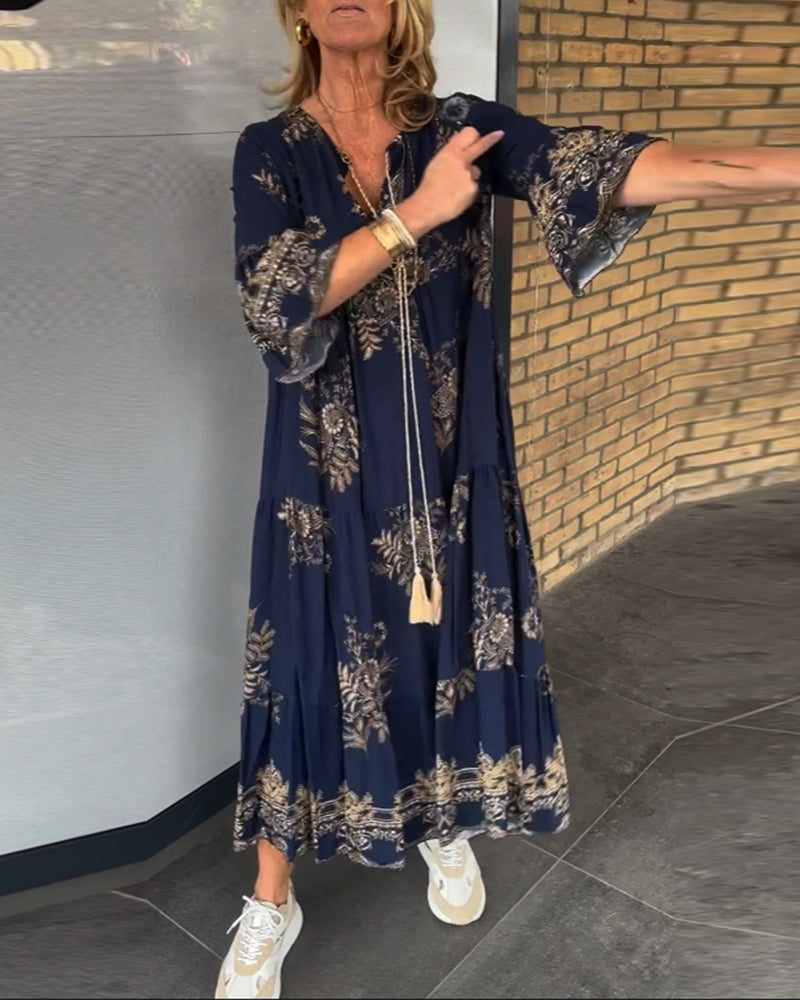Diana - Bohemian Maxi Jurk Bloemenprint Dames