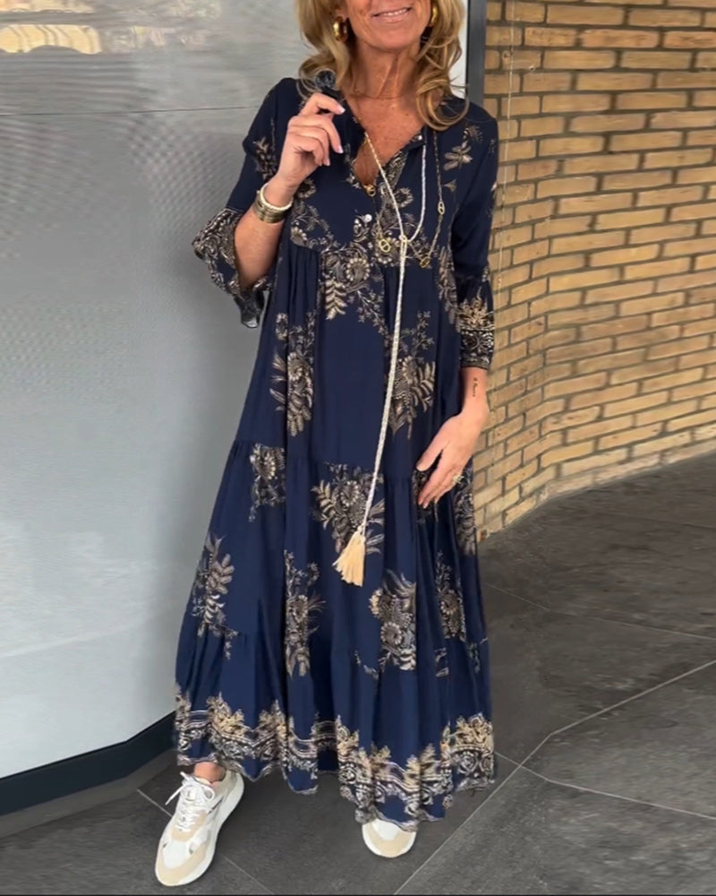 Diana - Bohemian Maxi Jurk Bloemenprint Dames