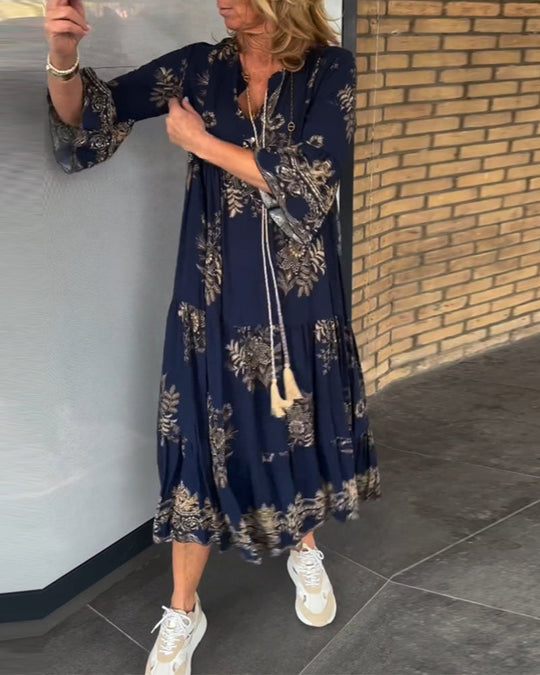 Diana - Bohemian Maxi Jurk Bloemenprint Dames