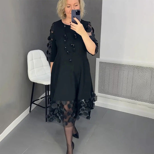 Gigi | Zwarte Jurk Dames Elegant Grote Maten